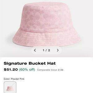Coach Signature Pink Bucket Hat